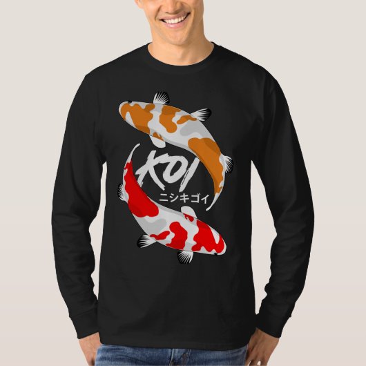 コイ魚赤とオレンジ Tシャツ (正面)