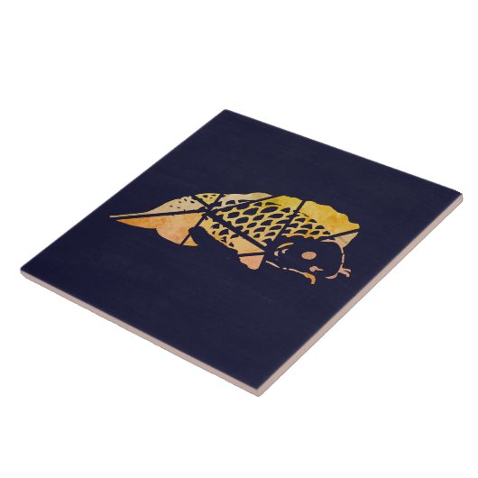 コイ魚陶瓦 タイル (側面)