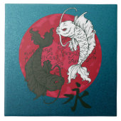 コイ魚陶瓦 タイル (正面)