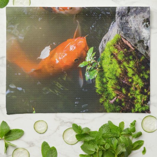 コイ魚 キッチンタオル (折り畳み)