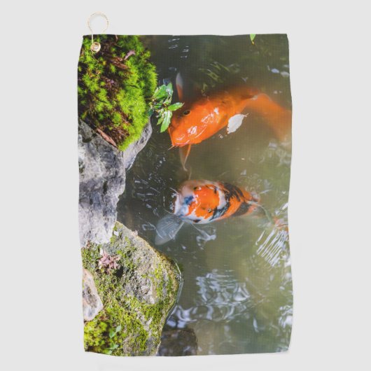 コイ魚 ゴルフタオル (正面)