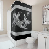 コイ魚 – シルバーガラス魚 – シャワーカーテン (インサイチュ)