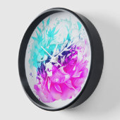 コイ魚（ピンクとブルー） 壁時計 (傾斜)