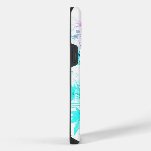 コイ魚（ピンクとブルー） iPhoneケース (右側面)