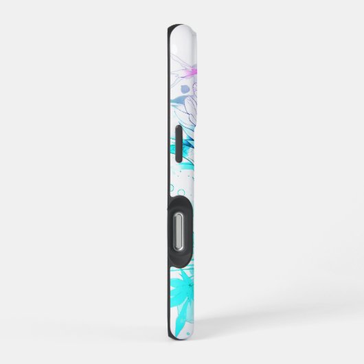 コイ魚（ピンクとブルー） iPhoneケース (右側面)