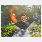 コイ魚 フリースブランケット (正面(横))