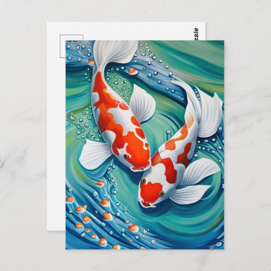 コイ魚 ポストカード (正面/裏面)