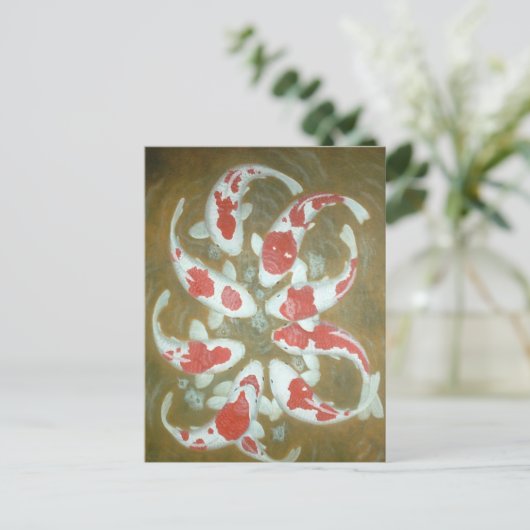 コイ魚 ポストカード (スタンド正面)