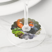 コイ魚 ワイングラスタグ (クローズアップ)