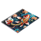 コイ鮮やかと美しい花の水中競技シーン ノートブック (左側)