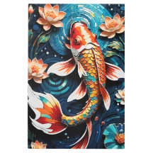 コイ鮮やかと美しい花の水中競技シーン