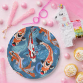 コイ鮮やか模様のペイズリー魚 ペーパープレート (パーティー)