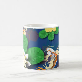 コイ鯉と蓮の花 コーヒーマグカップ