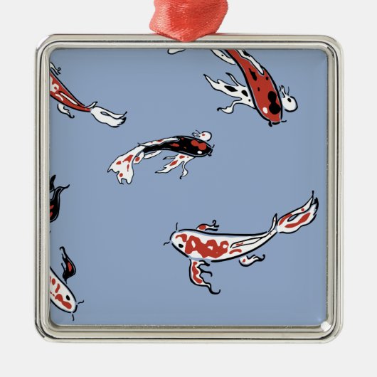 コイ鯉魚の模様クリスマスオーナメント メタルオーナメント (正面)