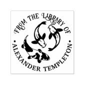 コイ鯉魚図書名 セルフインキングスタンプ (デザイン)