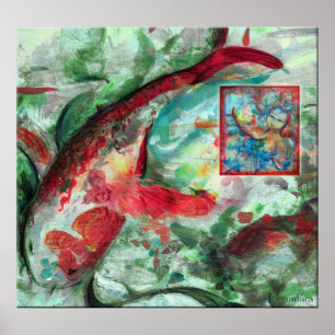 コイ鯉魚絵画ズ ポスター