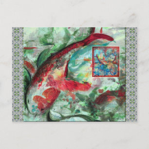 コイ鯉魚絵画ズ ポストカード