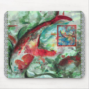 コイ鯉魚絵画ズ マウスパッド