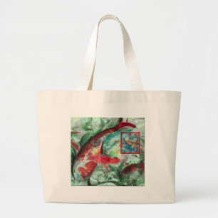 コイ鯉魚絵画ズ ラージトートバッグ