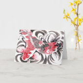 コイ02greetingcard5.5by4 カード (黄色い花)