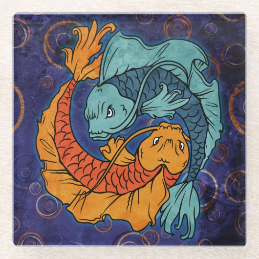 コイ ガラスコースター (正面)