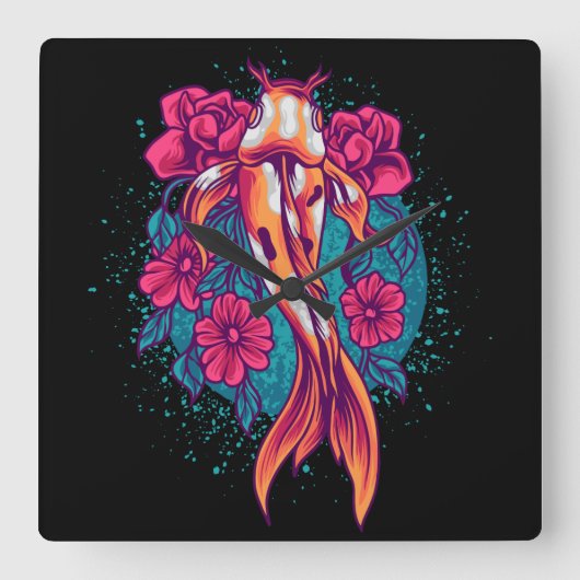 コイ スクエア壁時計 (正面)