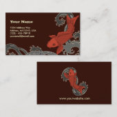 コイ(ブラウンの背景) 名刺 (正面/裏面)