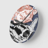 コイ(赤と黒) ラウンド壁時計 (傾斜)