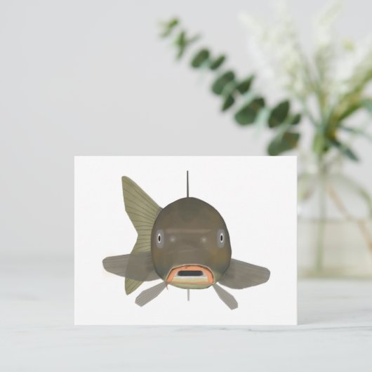 コイ – 魚の頭 ポストカード (スタンド正面)