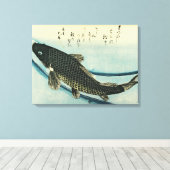 コイ（鯉） – 広重の魚日本のプリント キャンバスプリント (インサイチュ (ウッドフロア))