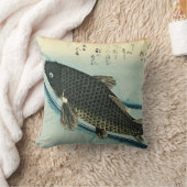 コイ（鯉） – 広重の魚日本のプリント クッション (ブランケット)
