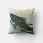 コイ（鯉） – 広重の魚日本のプリント クッション (裏面)