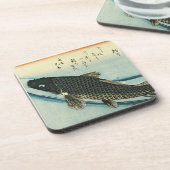 コイ（鯉） – 広重の魚日本のプリント コースター (左側)