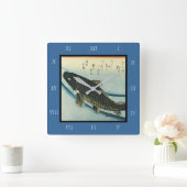 コイ（鯉） – 広重の魚日本のプリント スクエア壁時計 (ホーム)