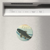 コイ（鯉） – 広重の魚日本のプリント マグネット (インサイチュ (食洗機))