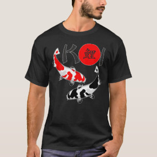 コイ- Nishikigoi Bekkoの白く赤い黒2のTシャツ Tシャツ