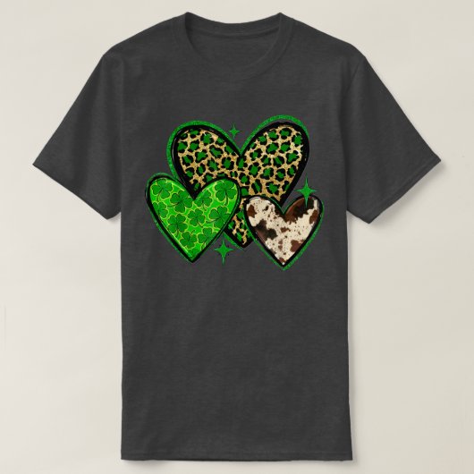 コウィドヒョウハートウェスタンSt patricks dayアイリス Tシャツ (デザイン正面)