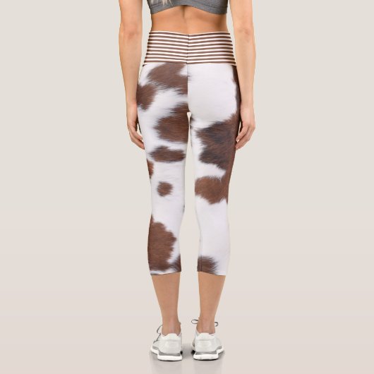 コウィドブラウンと白いカプリレギンス カプリレギンス (裏面)