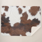 コウィドブラウンホワイト シェルパブランケット (正面(横))