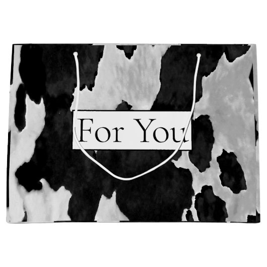 コウィドブラックnホワイトのためにあなた大きな抱き枕 ラージペーパーバッグ (正面)