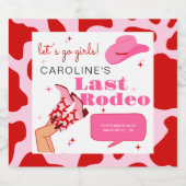 コウガール レッド＆ピンク ラスト ロデオ ブライズメイド パーティー スパークリングワインラベル (シングルラベル)