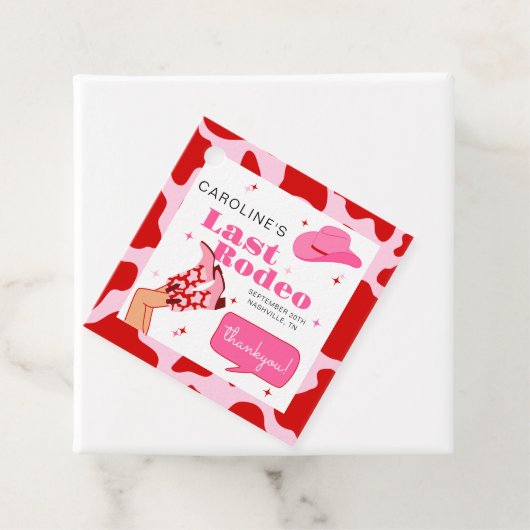 コウガール レッド＆ピンク ラスト ロデオ ブライズメイド パーティー フェイバータグ (インサイチュ)