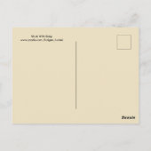 コウテイハトウのベイビーシャワー、ピンクのバラ、青い花 ポストカード (裏面)