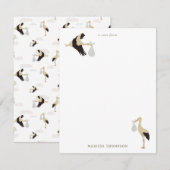 コウテイハト 新生児 赤ちゃん 男の子 女の子 パターン ノートカード (正面/裏面)