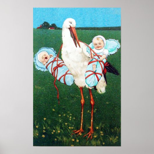 コウテイペア男子ベビーシャワーイニシャル ポスター (正面)