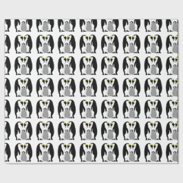 コウテイペンギンおよびひよこ ラッピングペーパー