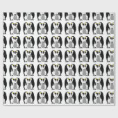 コウテイペンギンおよびひよこ ラッピングペーパー (フラット)