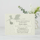 コウテイペンギンがやってくる！性別発表ベビーシャワー 招待状 (スタンド正面)