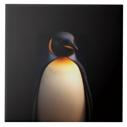 コウテイペンギンのブラック4ラグジュアリータイル タイル (正面)