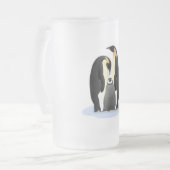 コウテイペンギンの入り込むこと フロストグラスビールジョッキ (正面左)